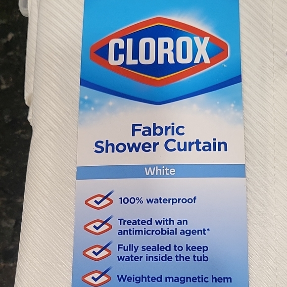 NWT Clorox White Fabric Shower Curtain - Picture 2 of 6